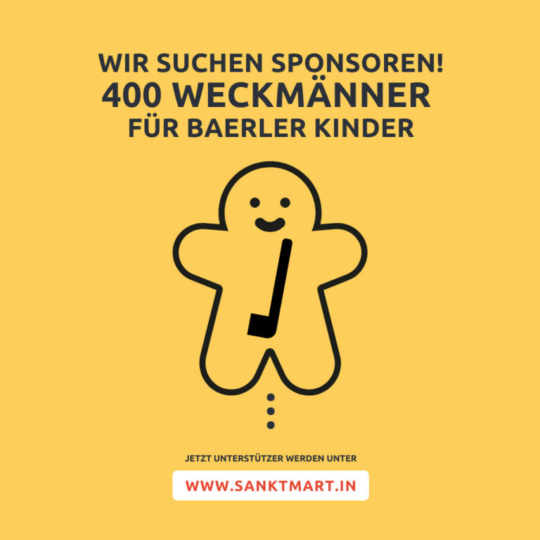 Wir suchen Sponsoren! 400 Weckmänner für Baerler Kinder. Jetzt Unterstützer werden. Sankt Martin