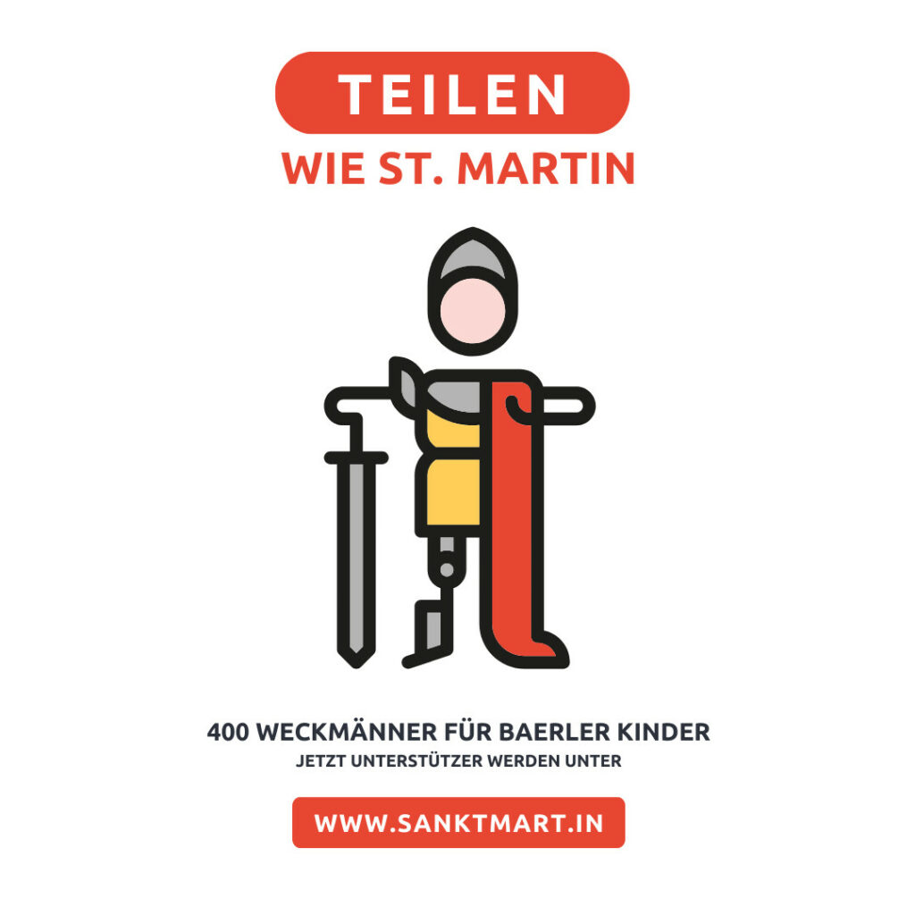 Teilen wie St. Martin. 400 Weckmänner für Baerler Kinder. Jetzt Unterstützer werden. Sankt Martin